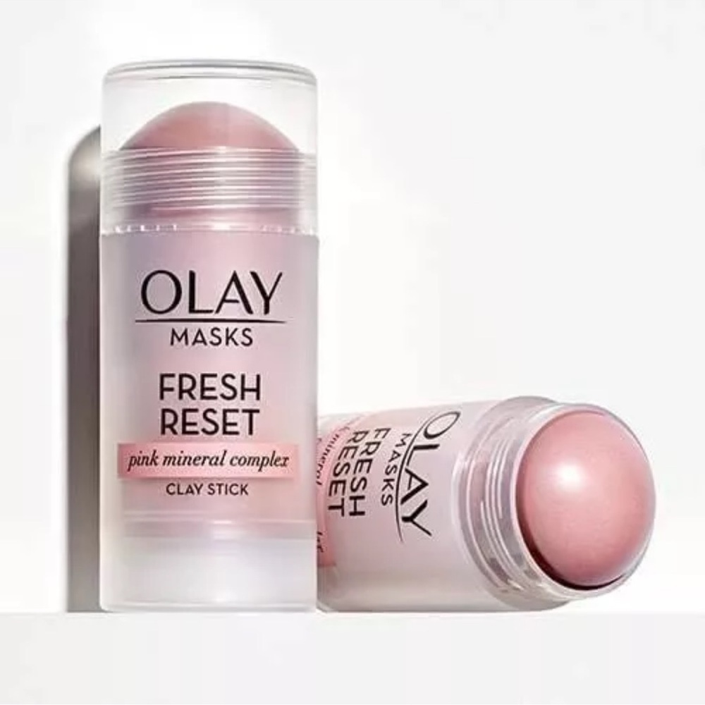 Olay NEW Clay Stick Mask Fresh Reset Pink Mineral Complex in Box Mess Free Mask